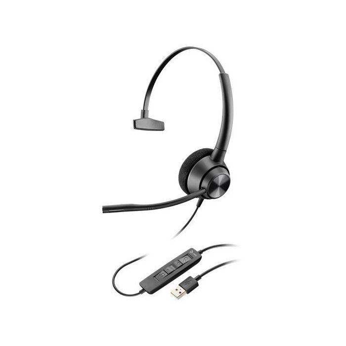 HP Auriculares Encorepro Ep310 Diadema Monoaural con Micrófono, Control de Volumen, Cable USB-A, Negro