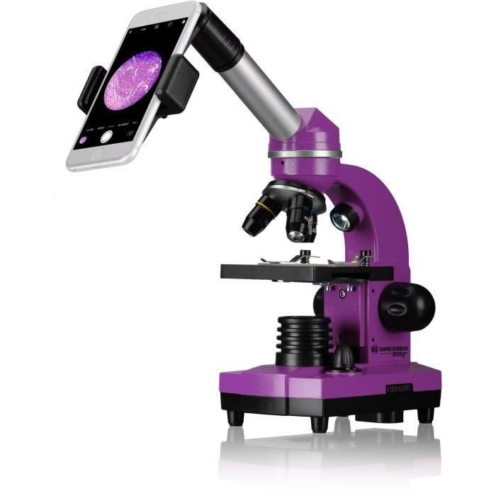 Microscopio para estudiantes BIOLUX SEL - BRESSER JUNIOR - aumento 40x-1600x - kit de experimentos - violeta 1 Microscopio para estudiantes BIOLUX SEL - BRESSER JUNIOR - aumento 40x-1600x - kit de experimentos - violeta 1