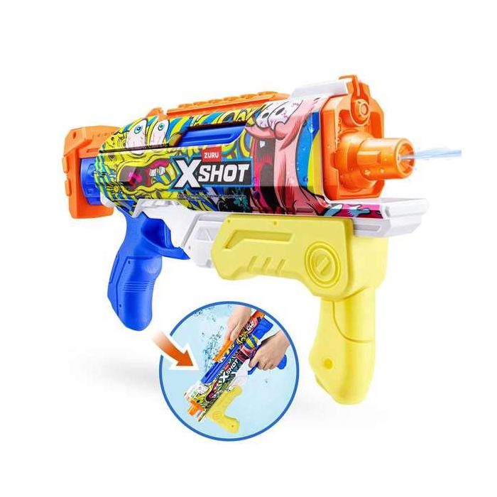 Zuru Pistola de Agua X-Shot Bob Esponja Carga Rápida 18,7x34x6cm