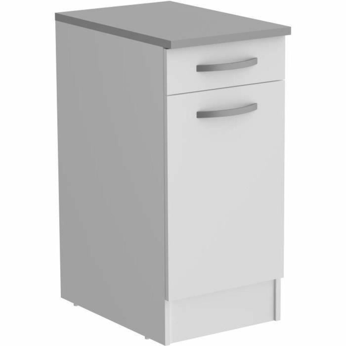 Oslo muebles bajos 1 puerta + 1 cajón + plan - blanco - l 40 x d 60 x h 86 cm