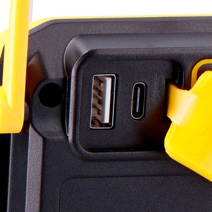 Edm Linterna Portátil Plegable de Trabajo con Trípode, 2000 lm, 6000 K, Batería 4400 mAh, Función Power Bank, IP65, Carga USB-C 5