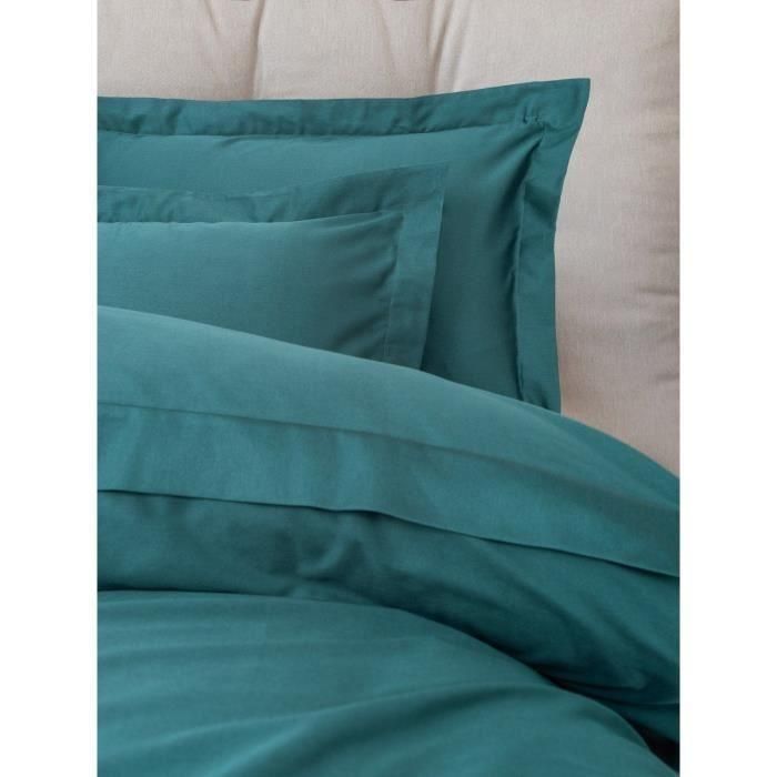 Juego de cama - 1 funda nórdica 220x240 cm + 2 fundas de almohada 60x60 cm - 100% algodón satén - Azul 1 Juego de cama - 1 funda nórdica 220x240 cm + 2 fundas de almohada 60x60 cm - 100% algodón satén - Azul 1