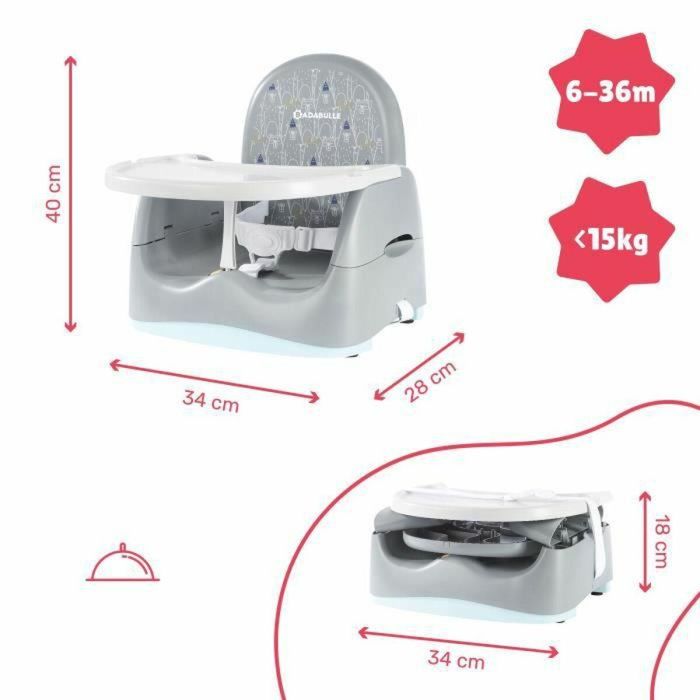 Trona Badabulle Sitzerhöhung 15 kg Blanco/Gris 1 Trona Badabulle Sitzerhöhung 15 kg Blanco/Gris 1