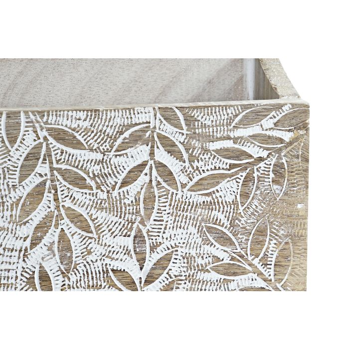 Organizador Indio DKD Home Decor Natural Blanco 13 x 21 x 32 cm 2
