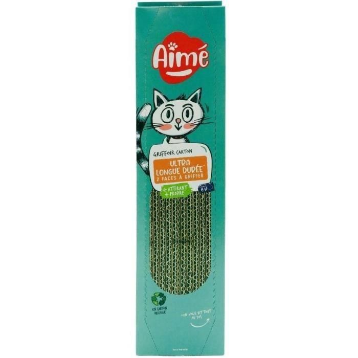 Rascador de cartón - AIMÉ - Para gatos, rascador de doble cara, súper resistente y duradero, aroma a hierba gatera Rascador de cartón - AIMÉ - Para gatos, rascador de doble cara, súper resistente y duradero, aroma a hierba gatera