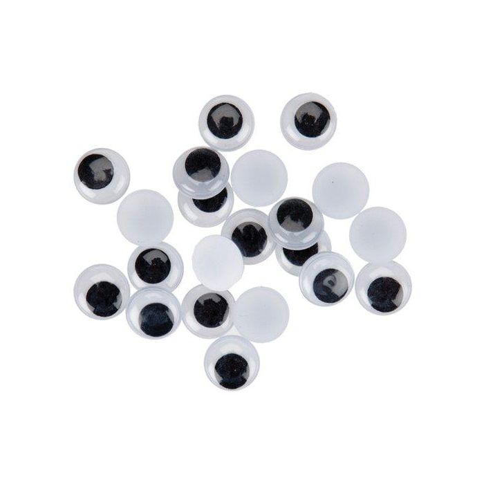 Ojos Moviles Redondos 15 Mm. Negro Pack De 30