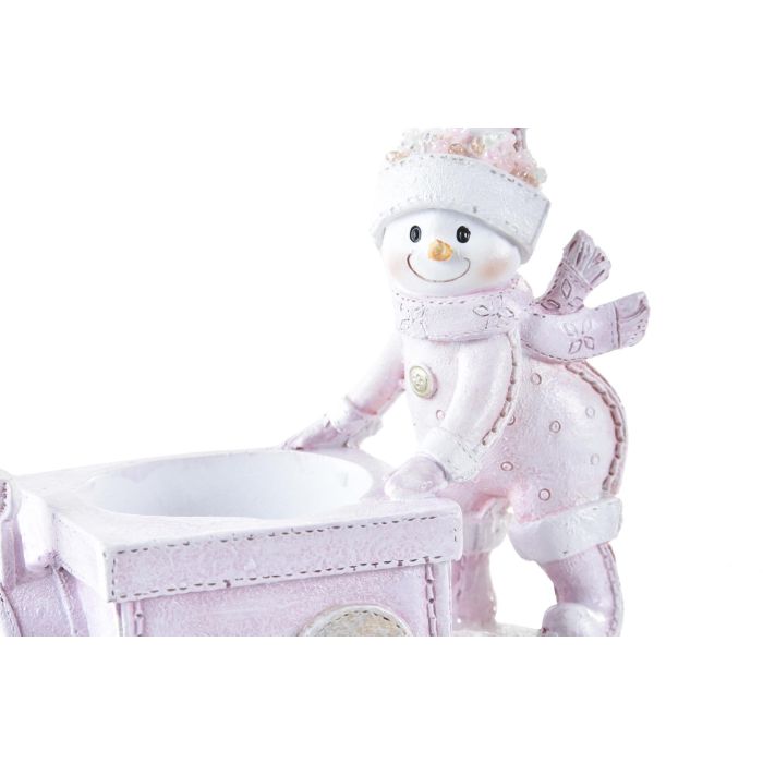 Figura Navidad Fantasia DKD Home Decor Rosa Blanco 6.5 x 10 x 12 cm 1