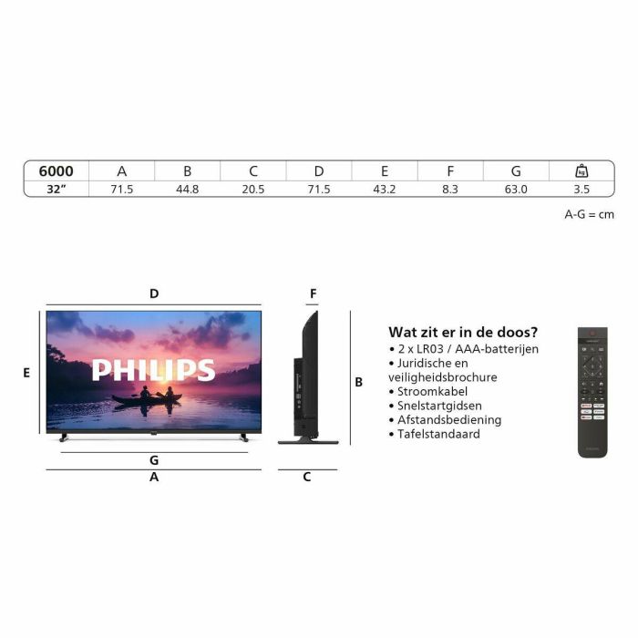 Philips 32PHS6000/12 Televisor LED Smart TV 32" HD WiFi HDR10 Dolby Audio Pixel Plus HD, Titan OS, compatible con Alexa y Google Assistant 12