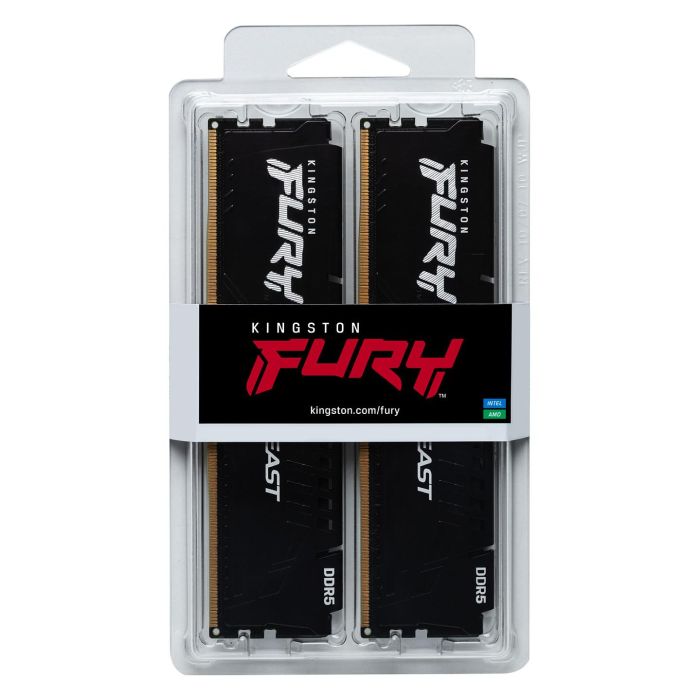 Kingston FURY Beast 32GB (2x16GB) DDR5 6800MT/s CL34 DIMM Kit de 2 Negro EXPO para PC