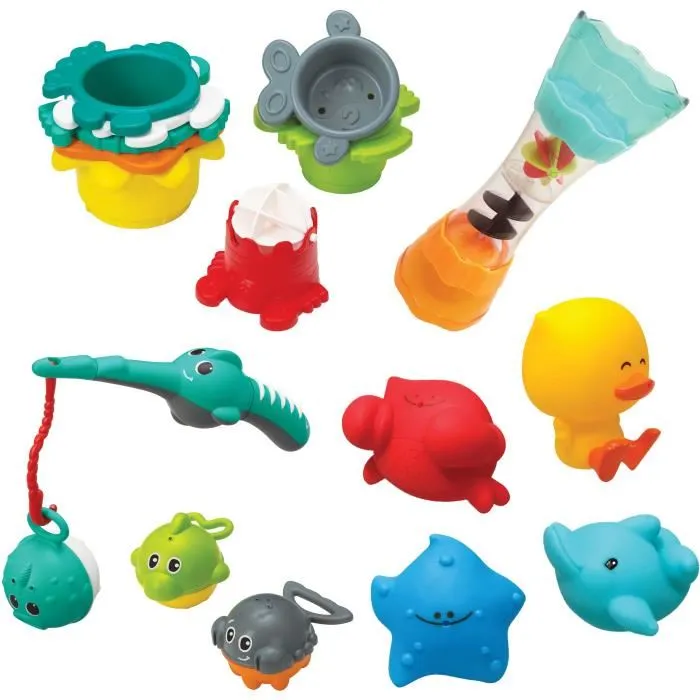 Infantino Set de Baño 17 Piezas con Vasos Apilables, Rociadores y Juego de Pesca 0 Infantino Set de Baño 17 Piezas con Vasos Apilables, Rociadores y Juego de Pesca 0