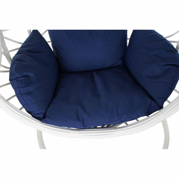 Sillon Colgante Terraza Y Jardin DKD Home Decor Blanco Azul Marino 70 x 110 x 90 cm 5