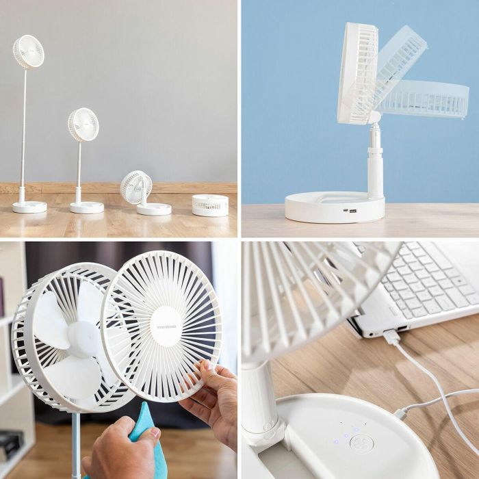 Ventilador Recargable Plegable 3 en 1 Fandle InnovaGoods Ø7,7'' 7200 mAh 8 Ventilador Recargable Plegable 3 en 1 Fandle InnovaGoods Ø7,7'' 7200 mAh 8