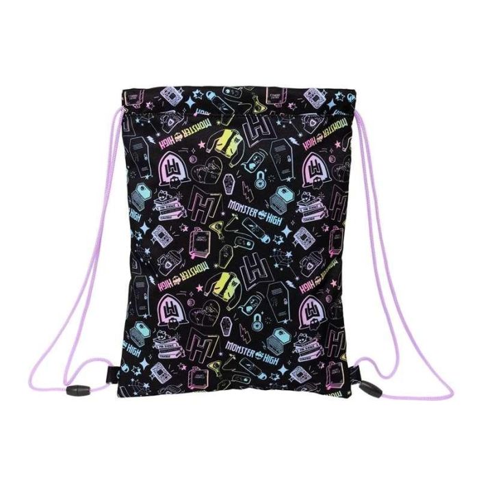 Bolsa Mochila con Cuerdas Monster High Negro 26 x 34 x 1 cm 2
