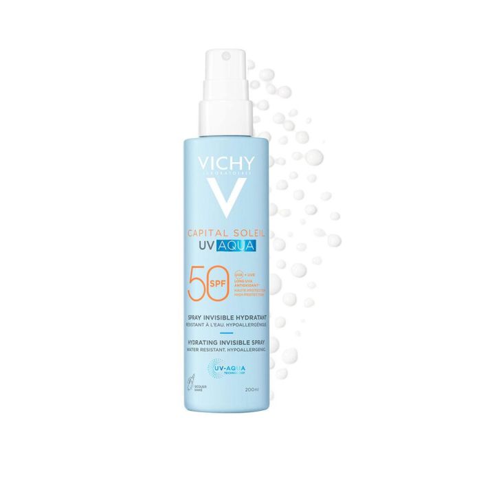 Vichy Capital Soleil UV Aqua Gel Spray Corporal Hidratante e Invisible SPF50, 200 ml 1
