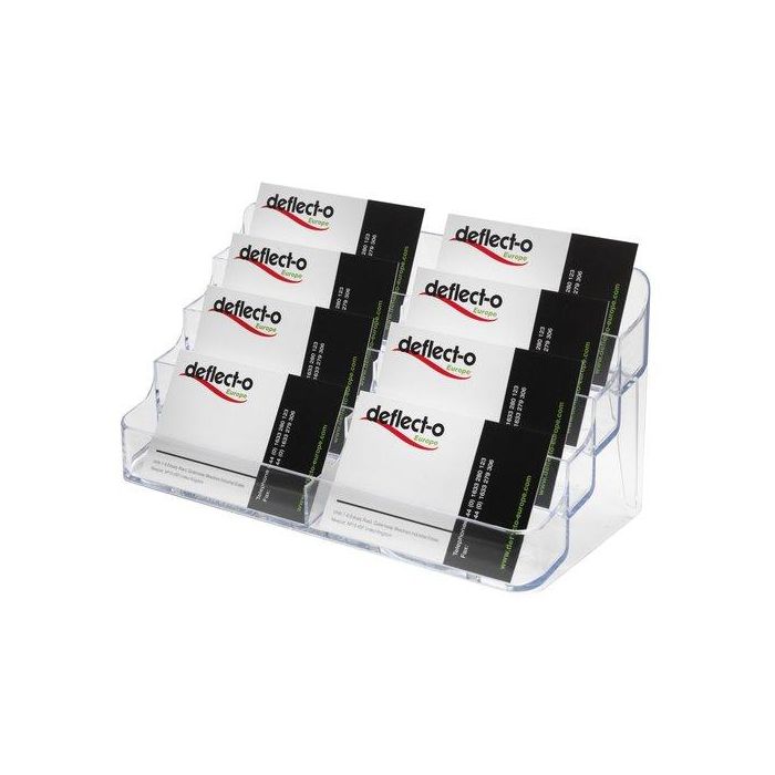 Portatarjetas Sobremesa Deflect-O 8 Compartimentos Horizontal Cristal