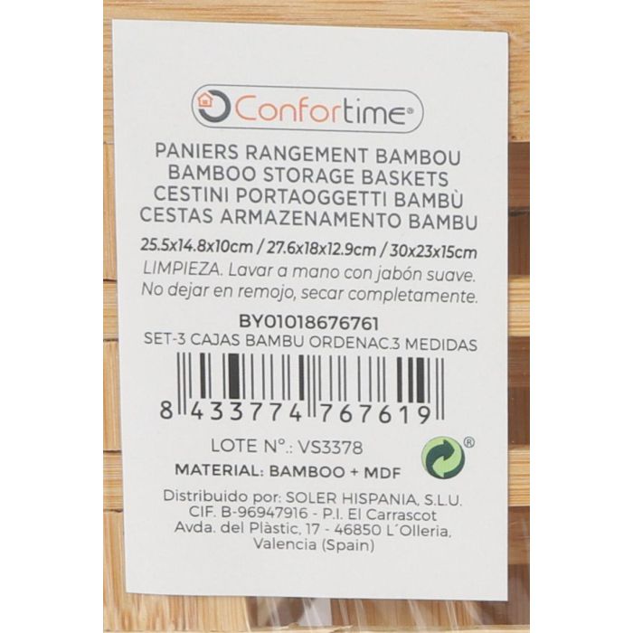Set de 3 Cajas de Bambú para Organizar - Confortime (4 Cajas) 9 Set de 3 Cajas de Bambú para Organizar - Confortime (4 Cajas) 9