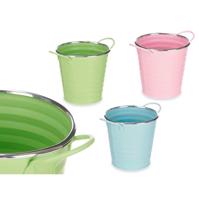 Ibergarden Cubo Mediano con Asas Zig Zag Filo Plata - Metal, Azul/Rosa/Verde, 19x13x13 cm (24 Unidades) Ibergarden Cubo Mediano con Asas Zig Zag Filo Plata - Metal, Azul/Rosa/Verde, 19x13x13 cm (24 Unidades)