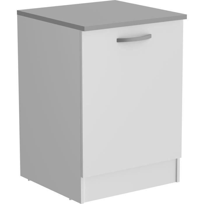 Oslo muebles bajos 1 puerta + tableta + plan - decoración blanca mate - l 60 x d 60 x h 86 cm Oslo muebles bajos 1 puerta + tableta + plan - decoración blanca mate - l 60 x d 60 x h 86 cm