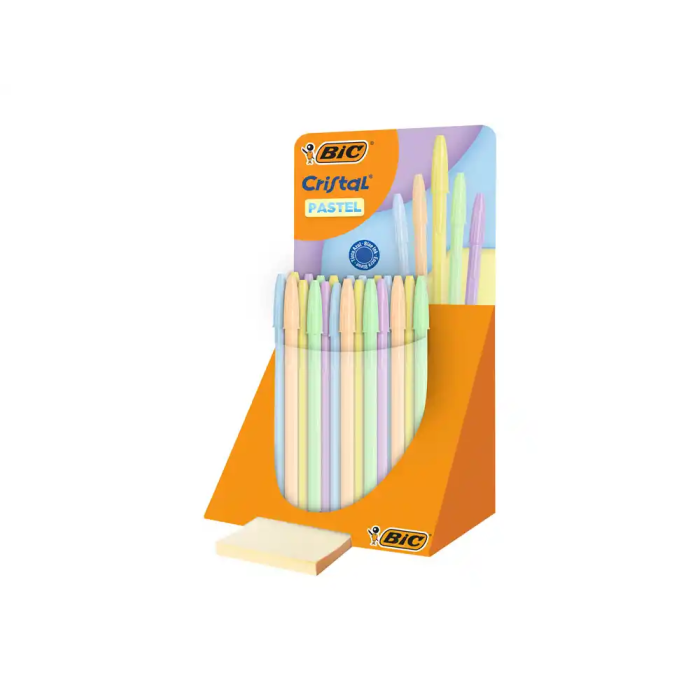 BIC Bolígrafo BIC Cristal Pastel - Punta 1.0 mm, Tinta Azul, Trazo 0.32 mm, Colores Surtidos (Morado, Verde, Amarillo, Azul, Coral) BIC Bolígrafo BIC Cristal Pastel - Punta 1.0 mm, Tinta Azul, Trazo 0.32 mm, Colores Surtidos (Morado, Verde, Amarillo, Azul, Coral)