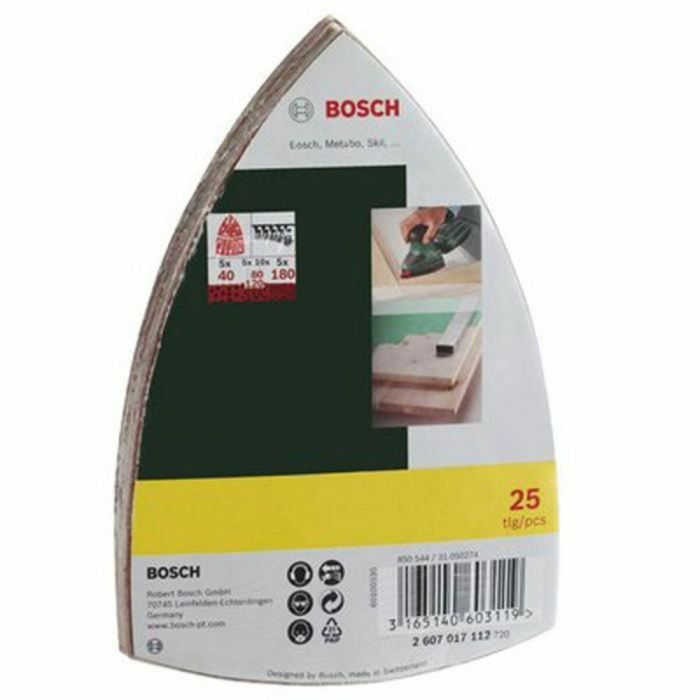Bosch 25 Abrasivos de Velcro para Multi-lijadora, Grano 40-180 1 Bosch 25 Abrasivos de Velcro para Multi-lijadora, Grano 40-180 1