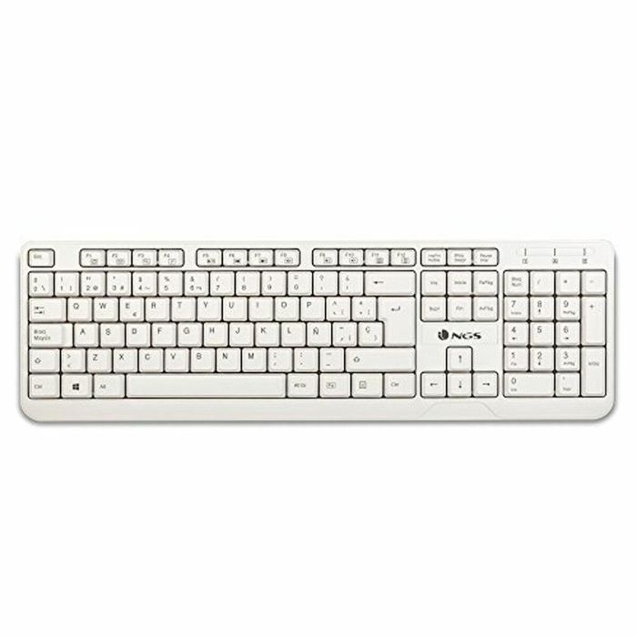 NGS Teclado con Cable USB Spike, Teclas Multimedia, Membrana Silenciosa, Resistente a Salpicaduras, 10M Pulsaciones