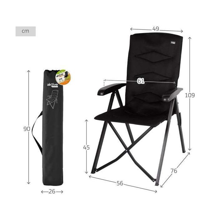 Silla plegable compacta aluminio 49x76x109cm 3 Silla plegable compacta aluminio 49x76x109cm 3