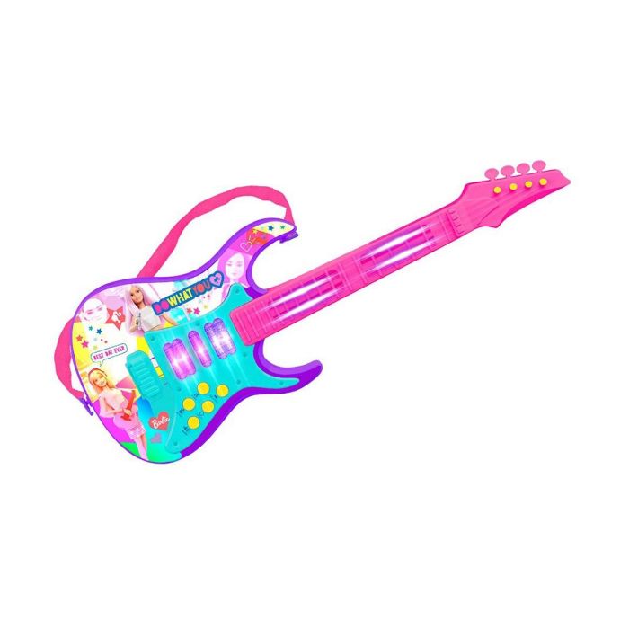 Reig 4410 Guitarra Electrónica Barbie con Luz y Sonido, 4 Cuerdas, Altavoz, Amplificador, Correa y Múltiples Funciones para Niños +5 Años