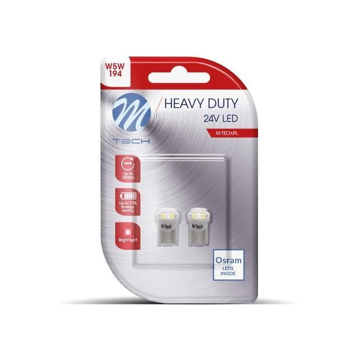 M-Tech L917 W - W5 W 4XSmd3528 24 V Blanco Blister 2X LED Lámparas