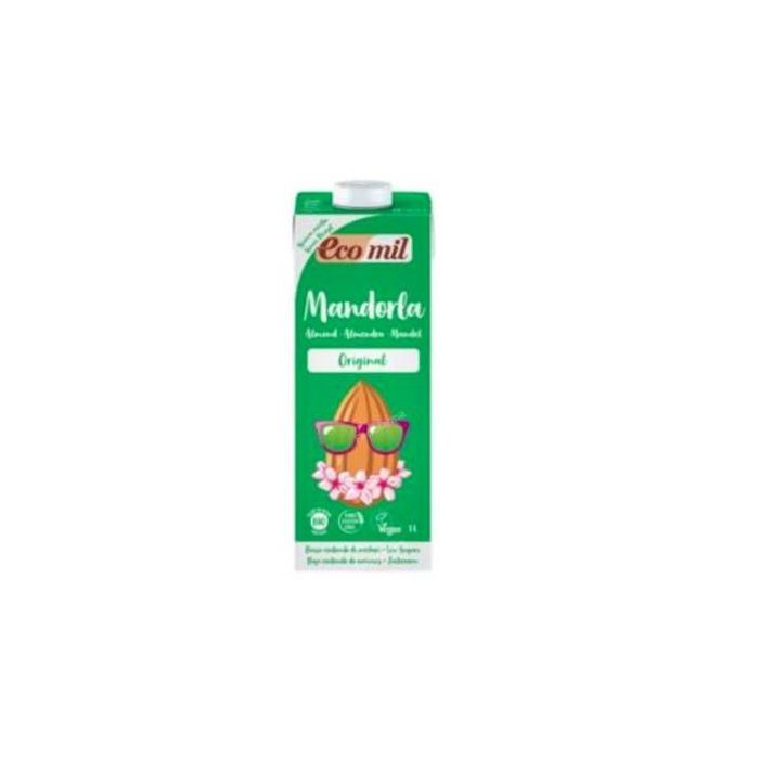 Ecomil Bebida de Almendra Original Mandorla Bio 1L Bajo en Grasas Saturadas, Sal y Azúcares