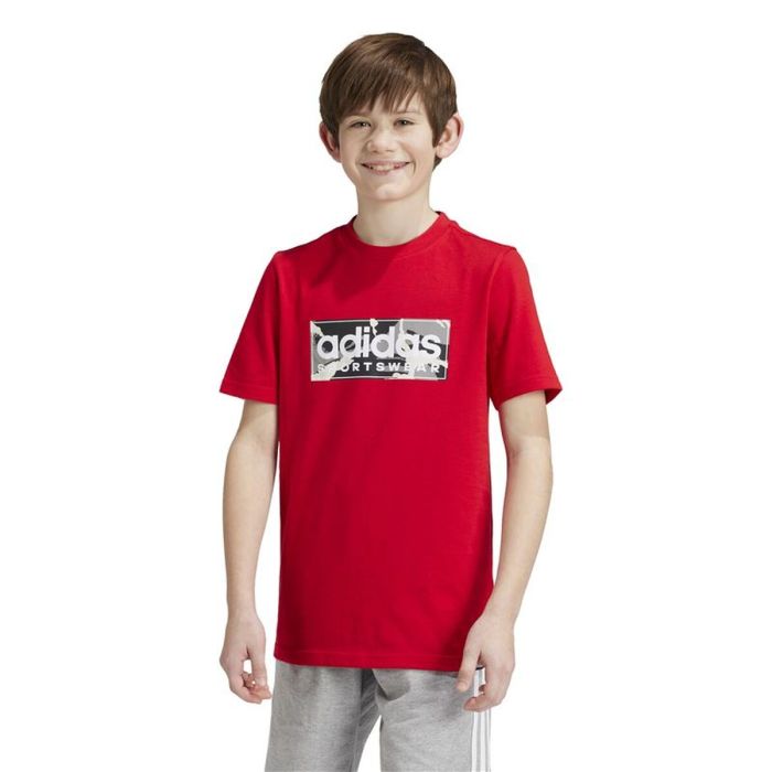 Camiseta de Manga Corta Infantil Adidas Camo Linear 11-12 años Rojo 5 Camiseta de Manga Corta Infantil Adidas Camo Linear 11-12 años Rojo 5