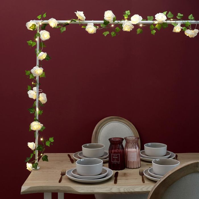 Home Deco Factory Guirnalda 20 Led Con Hojas 2 Metros, Plástico 6
