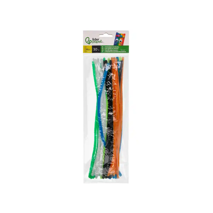 Liderpapel Limpiapipas de Chenilla 30 cm Colores Mate Surtidos Bolsa 30 Unidades 1