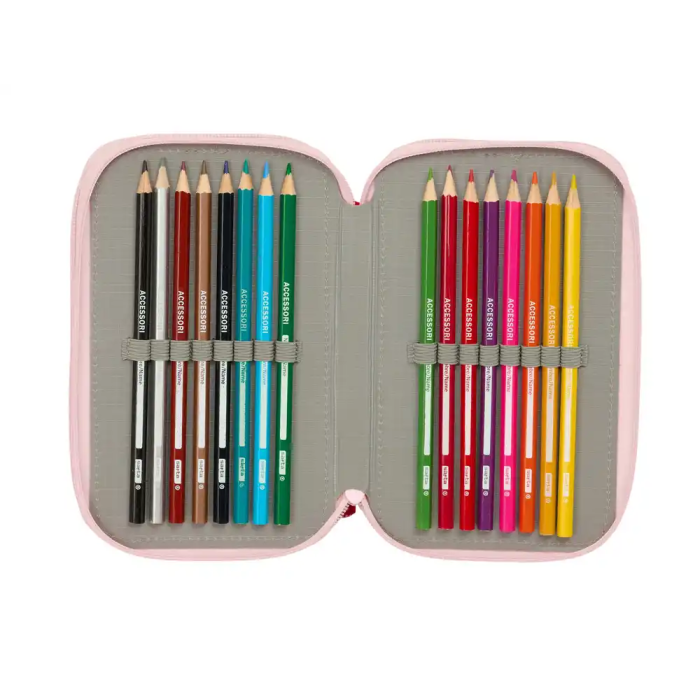 Safta Plumier Escolar Triple Cremallera 37 Piezas Glowlab Frutitas 195x125x55 mm 4