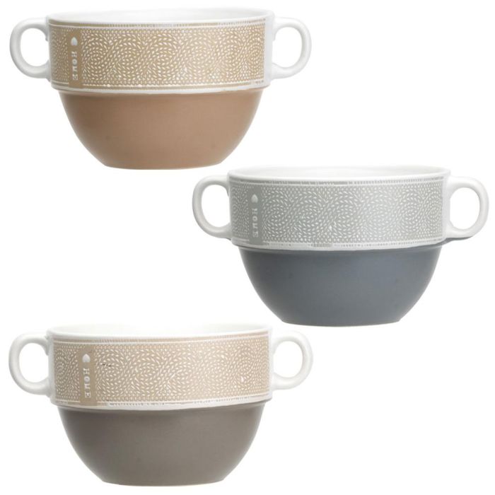 Home Deco Factory Taza Sopa 550 Ml Con 2 Asas De Cerámica 2 Home Deco Factory Taza Sopa 550 Ml Con 2 Asas De Cerámica 2