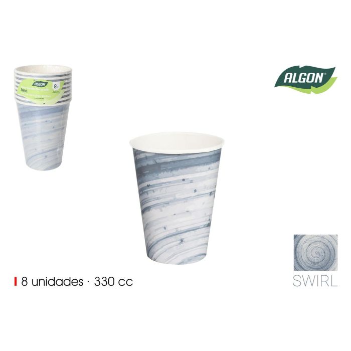 Set de 8 vasos de cartón Swirl 330 cc Algon - Inde (18 Cajas) Set de 8 vasos de cartón Swirl 330 cc Algon - Inde (18 Cajas)