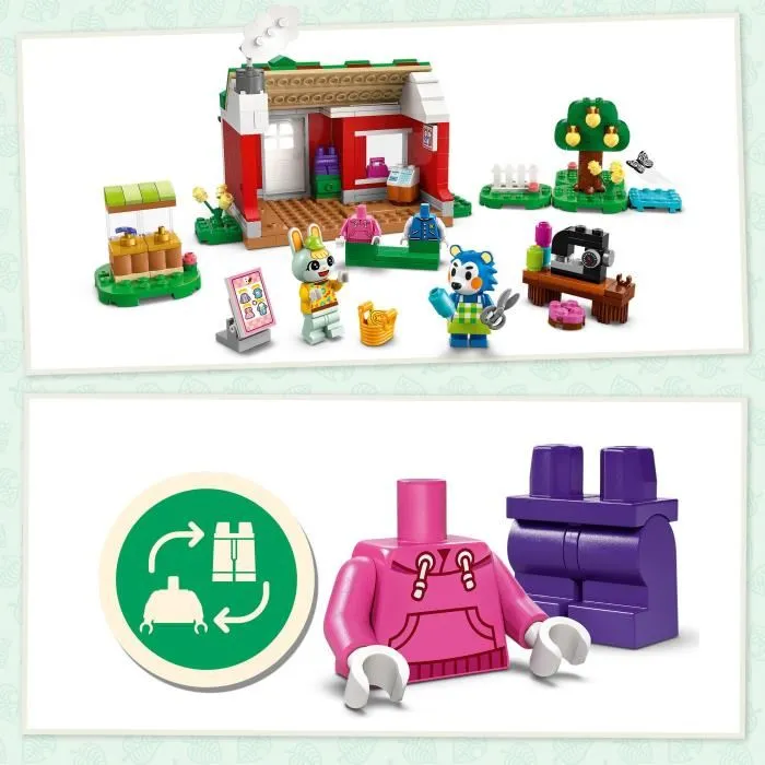 LEGO Animal Crossing Tienda Ropa Hermanas Manitas 77055 Set de Construcción para Niños y Niñas +6 Años con Minifiguras de Pili y Ariel 2