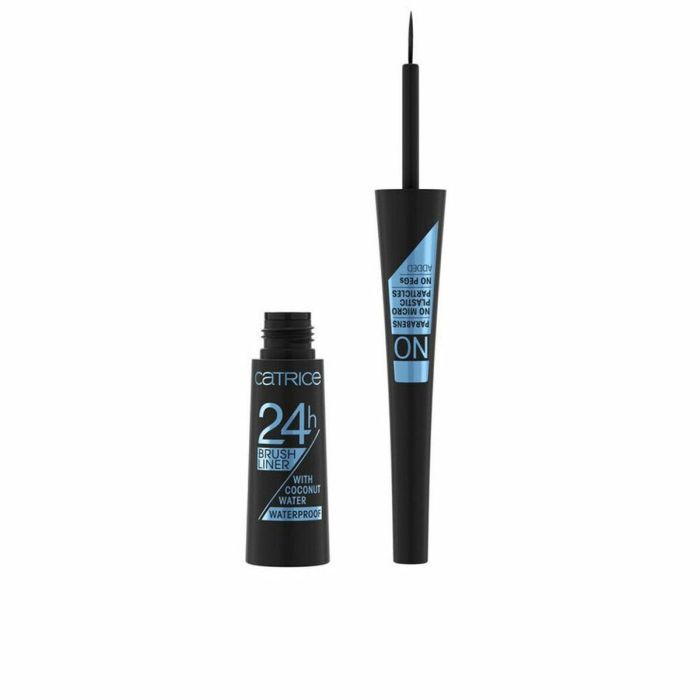 Catrice #010 24H Brush Liner Delineador Ojos Líquido Negro Waterproof, Larga Duración 24H, Punta Fina, Cruelty Free, 3ml