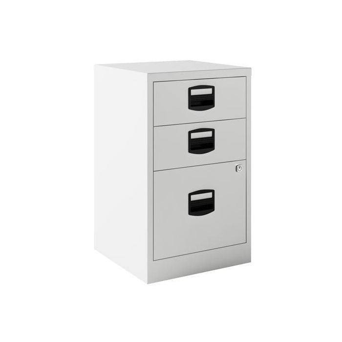 Bisley PF Cajonera Metálica 2 Cajones Personales + 1 Cajón Archivo Fija Fondo 40 cm Blanco