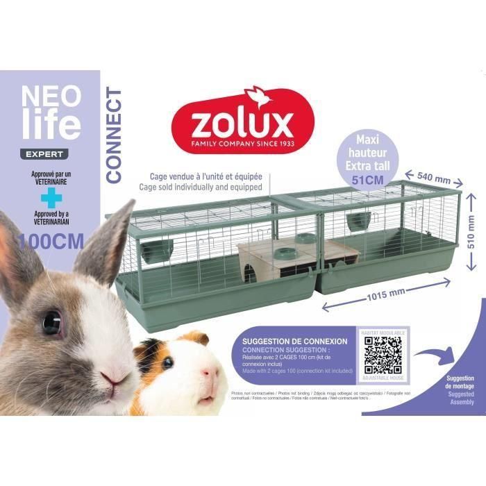 Jaula para roedores - Zolux - Néolife Connect - Para conejos y cobayas - 101,5 x 54 x 51 cm - Verde 2 Jaula para roedores - Zolux - Néolife Connect - Para conejos y cobayas - 101,5 x 54 x 51 cm - Verde 2