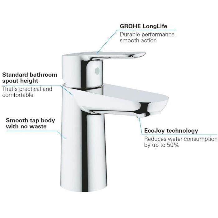 GROHE BauEdge Mezclador Monomando de Lavabo Talla S - GRO4005176934278 4