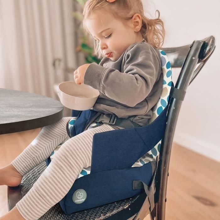 Asiento elevador portátil para comer DREAMBABY - Listo para llevar - Hojas - Azul 5 Asiento elevador portátil para comer DREAMBABY - Listo para llevar - Hojas - Azul 5