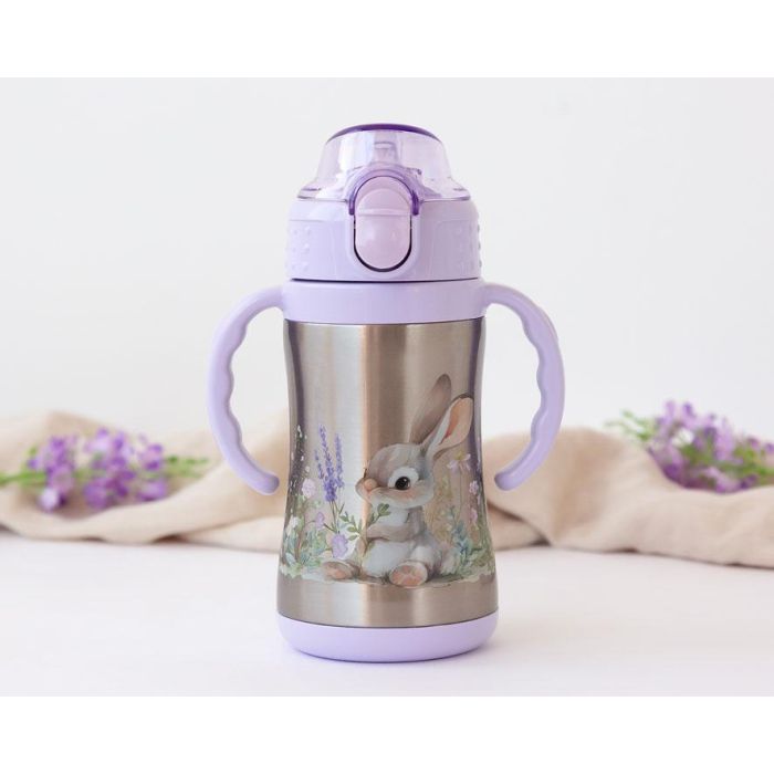 KioKids Botella Conejito Acero Inoxidable Con Asas Lavanda 280 mL para Bebés +6 Meses 0 KioKids Botella Conejito Acero Inoxidable Con Asas Lavanda 280 mL para Bebés +6 Meses 0