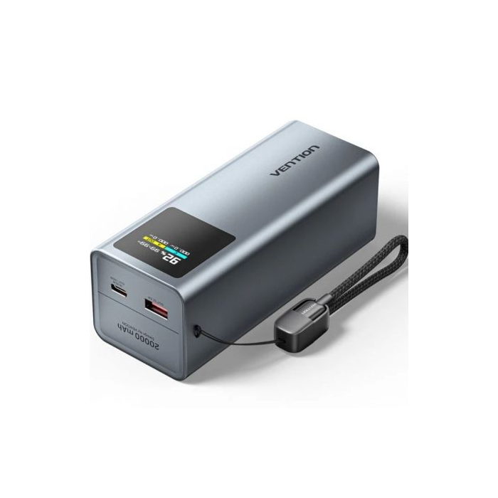 Vention FKCH0 Powerbank 20000mAh 100W USB-C y USB-A con Pantalla TFT Gris