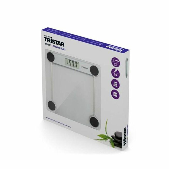Báscula Digital de Baño Tristar WG-2421 Báscula Negro Transparente 150 kg Báscula Digital de Baño Tristar WG-2421 Báscula Negro Transparente 150 kg