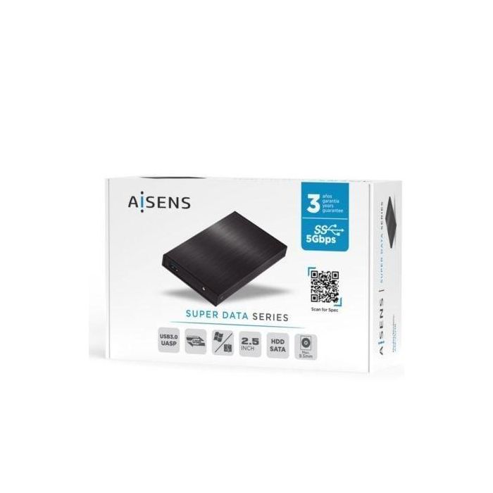 AISENS - CAJA EXTERNA 2,5" ASE-2523B 9.5MM SATA A USB 3.0/USB3.1 GEN1, NEGRA 4 AISENS - CAJA EXTERNA 2,5" ASE-2523B 9.5MM SATA A USB 3.0/USB3.1 GEN1, NEGRA 4