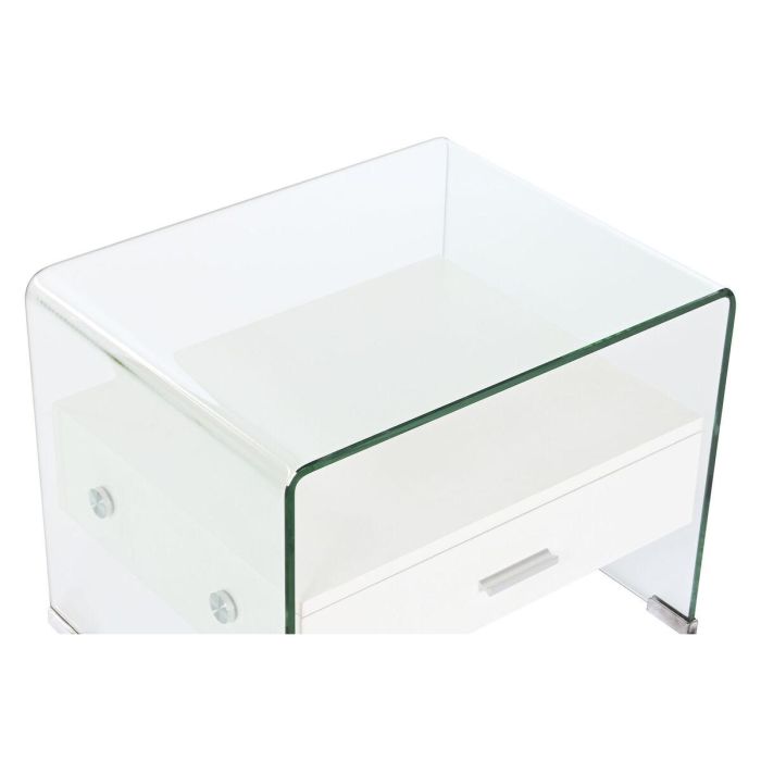 Mesita De Noche Moderno DKD Home Decor Blanco Transparente 40 x 45.5 x 50 cm 8