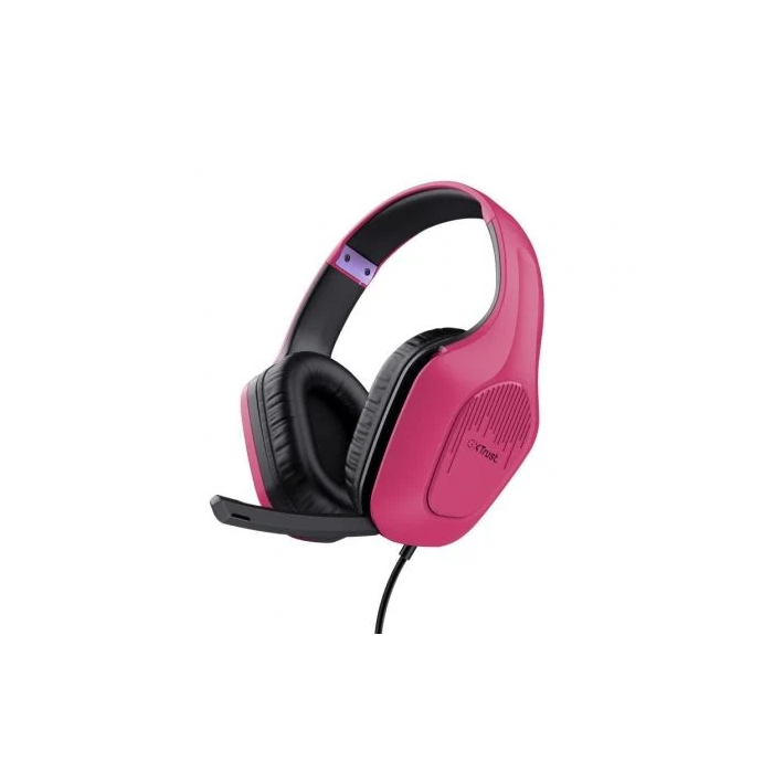 Trust Gaming Auriculares Gaming GXT 415 Zirox con Micrófono, Jack 3.5mm, Rosas, Compatibles con PC y Consolas