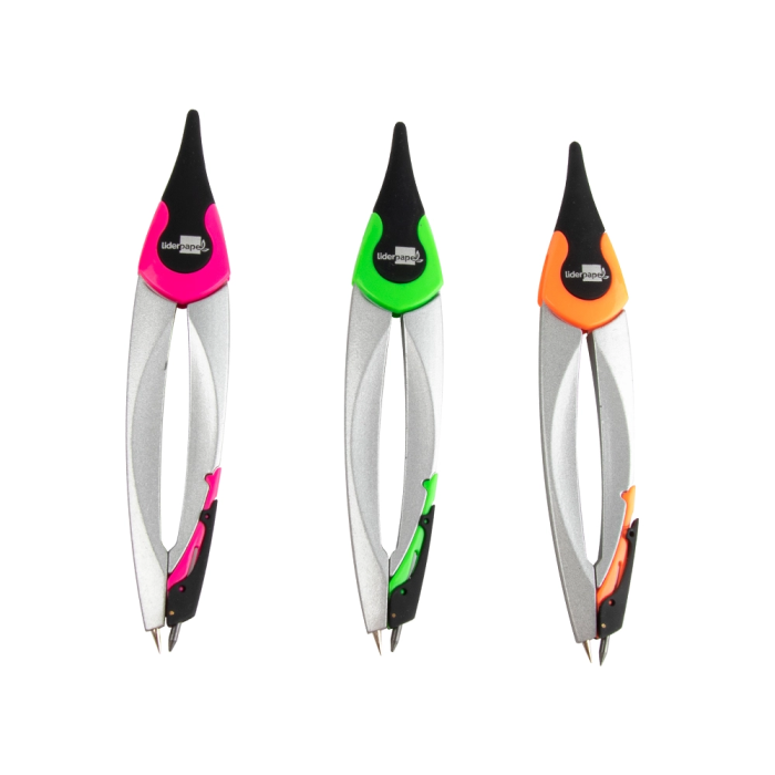 Liderpapel Compás Escolar Articulado con Adaptador Universal y Minas Colores Surtidos 1