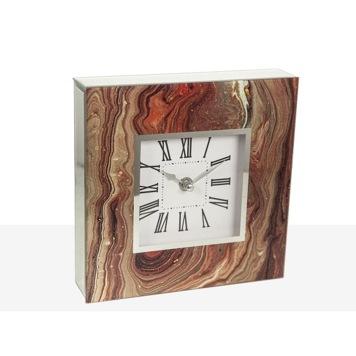 Reloj de Mesa Romimex Marrón Dorado Vidrio 20 x 20 x 5 cm 1