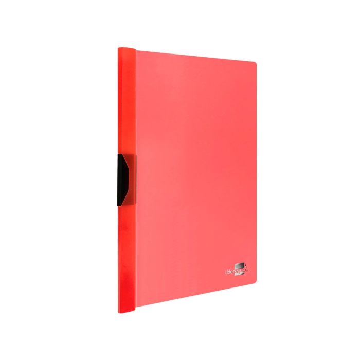 Liderpapel Carpeta Dossier Pinza Lateral Polipropileno DIN A4 Rojo Translucido con Pinza Deslizante 3